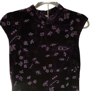 CDC petite 90s purple velour glitter dress size 12